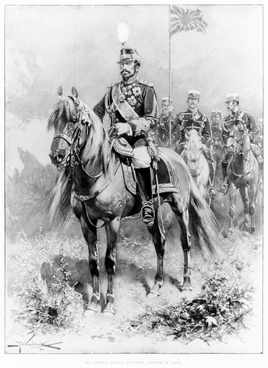 His Imperial Majesty Mutsuhito, Emperor of Japan (1852-1912) from The Illustrated London News, 16th January 1904 by H.W. Koekkoek