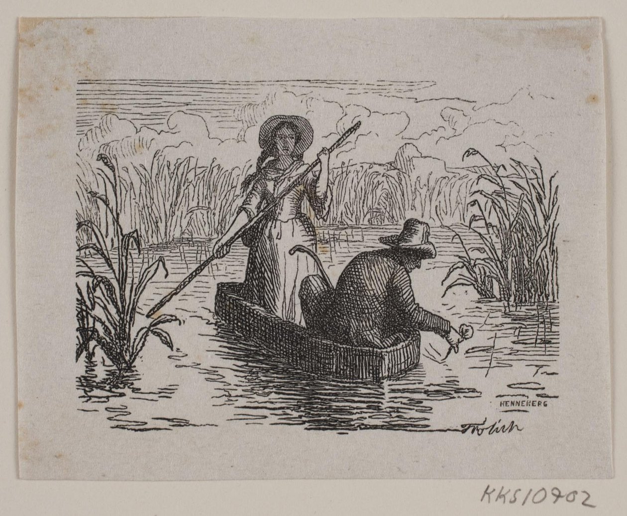 Illustration for T. A. Becker, "Ringen på Hastrup" by H. C. Henneberg