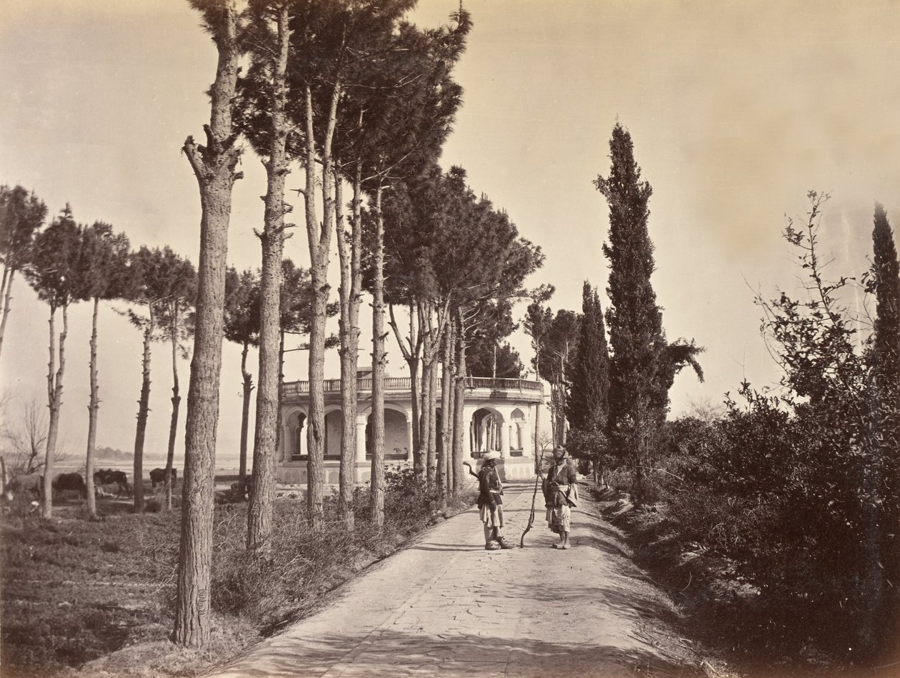 Afghans in Babur’s Gardens, Jalalabad, 1878 by H. Charuis
