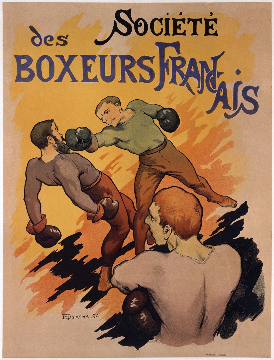 Poster advertising the Societe des boxeurs francais, 1894 by H. Delaspre