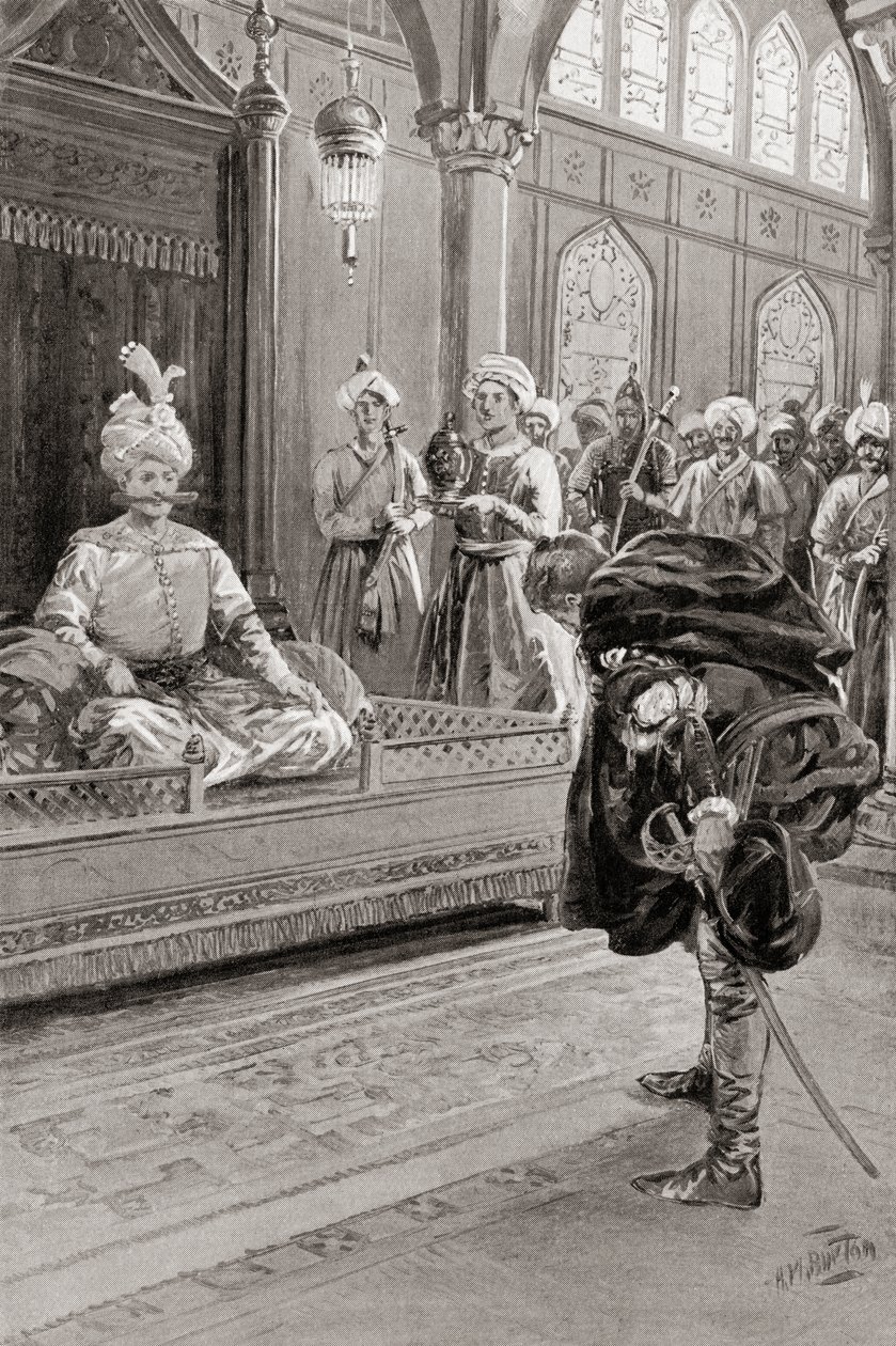 Sir Anthony Shirley visiting the court of Shah Abbas the Great, Persia in 1599, from Hutchinson