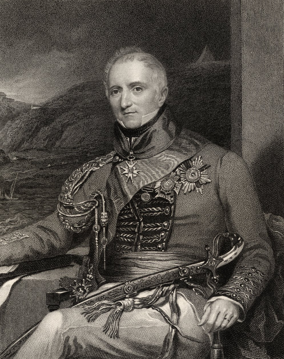 Sir Rufane Shaw Donkin, Engraved by W. Holl, from 