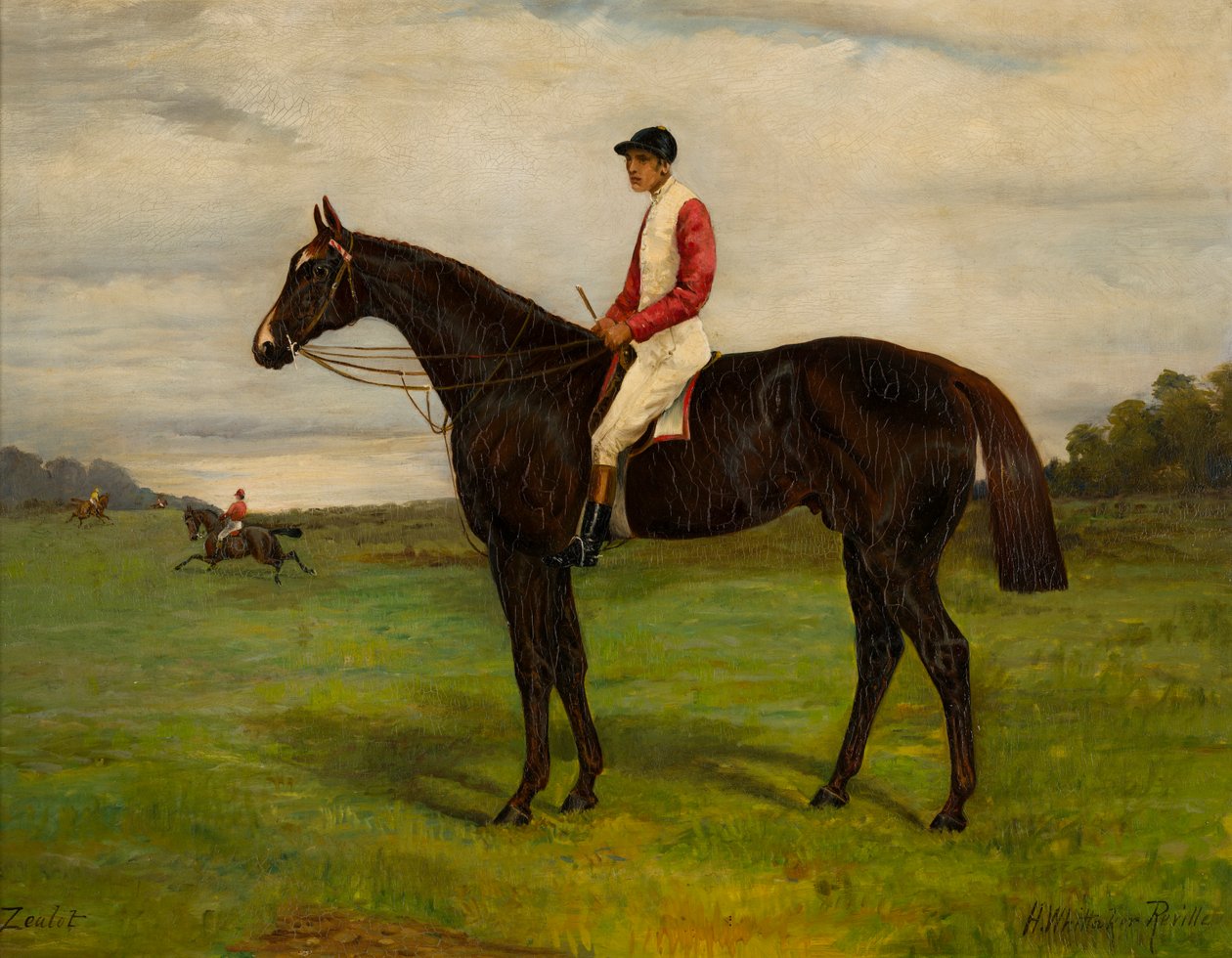 Zealot, a Bay Racehorse with Jockey by H. Whittaker Reville