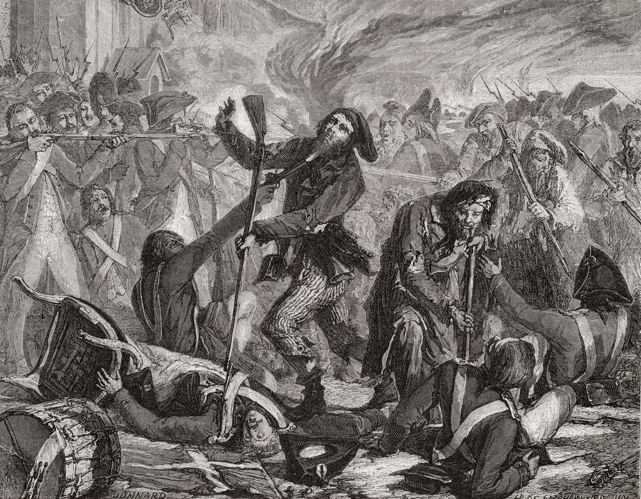 The Massacre of the Swiss Guard, 10th August 1792 by H. de la Charlerie