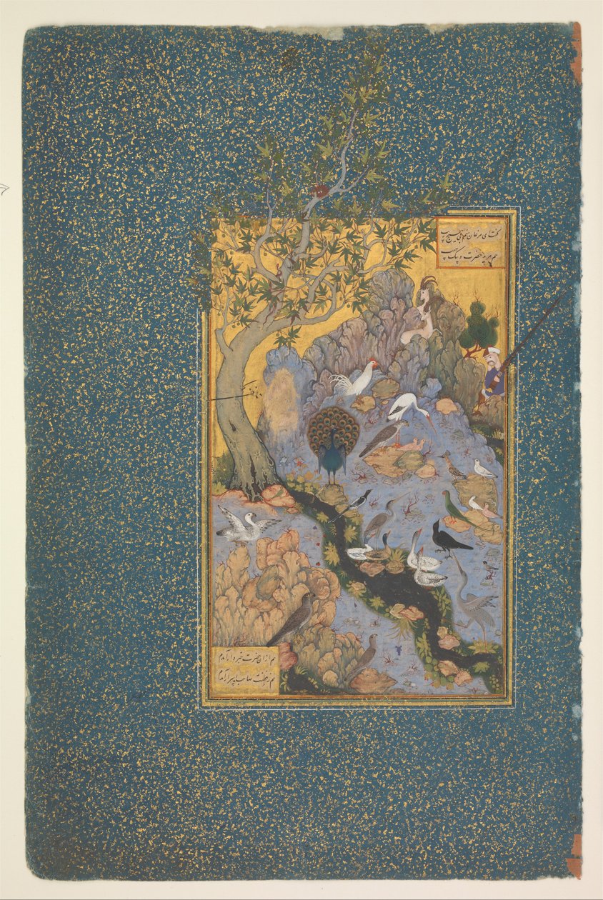 Page from a Manuscript of Mantiq al-Tayr (Conference of the Birds) by Habiballah of Sava