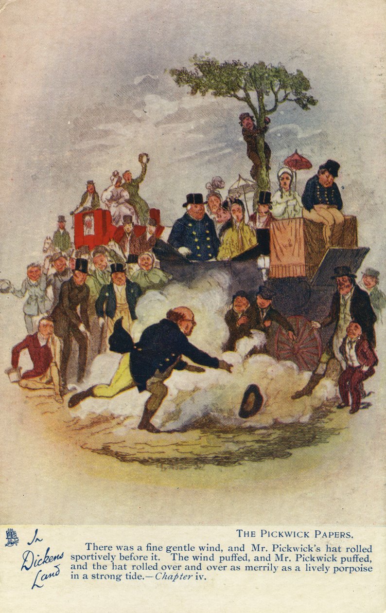 In Dickens Land - The Pickwick Papers Postcard by Hablot Knight Browne