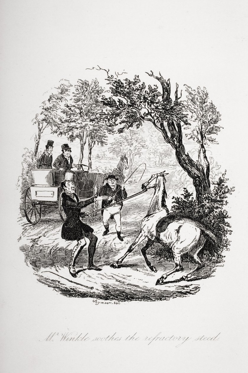 Mr. Winkle Soothes the Refractory Steed, illustration from 