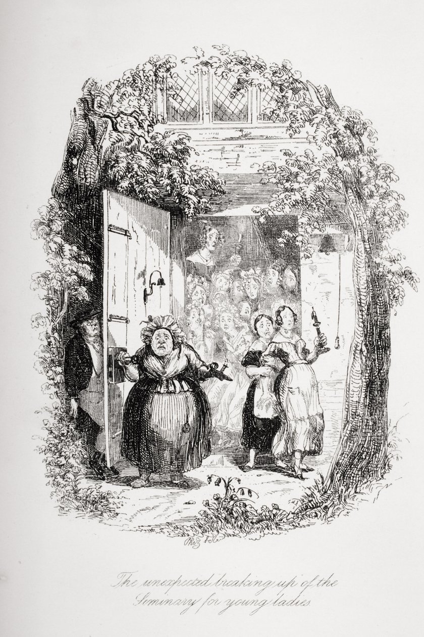 The Unexpected Breaking Up of the Seminary for Young Ladies, Illustration from 