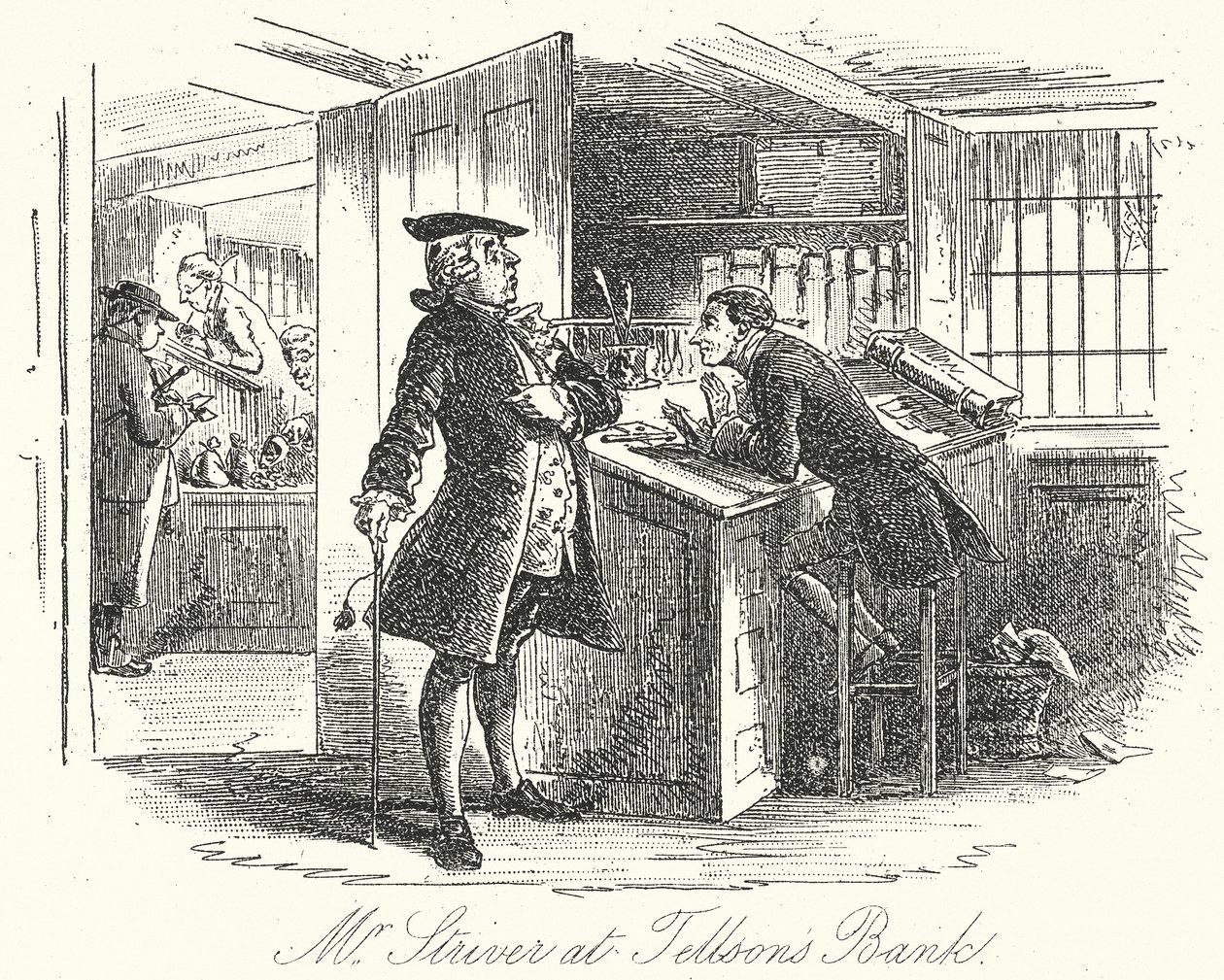 Mr Striver at Tellsons Bank by Hablot Knight (1815-92) (after) Browne