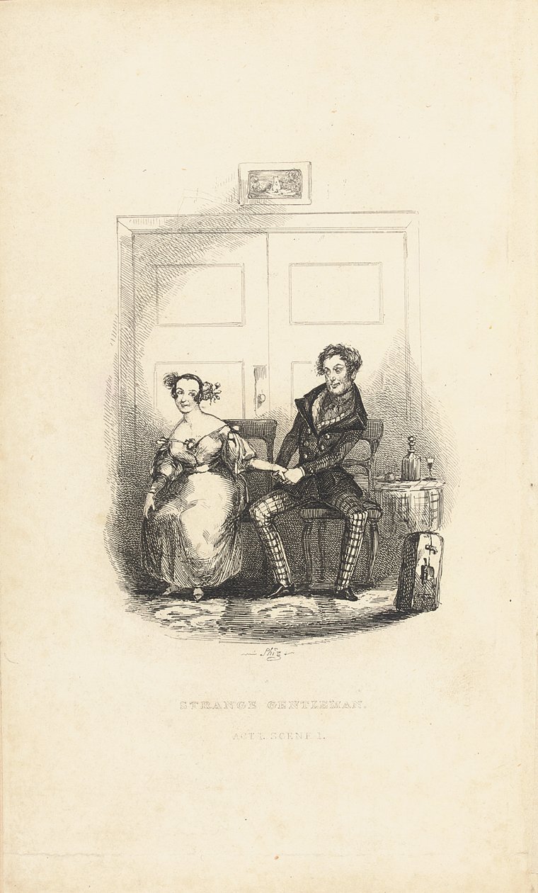 Frontispiece to The Strange Gentleman: A Comic Burletta, by Charles Dickens by Hablot Knight Browne