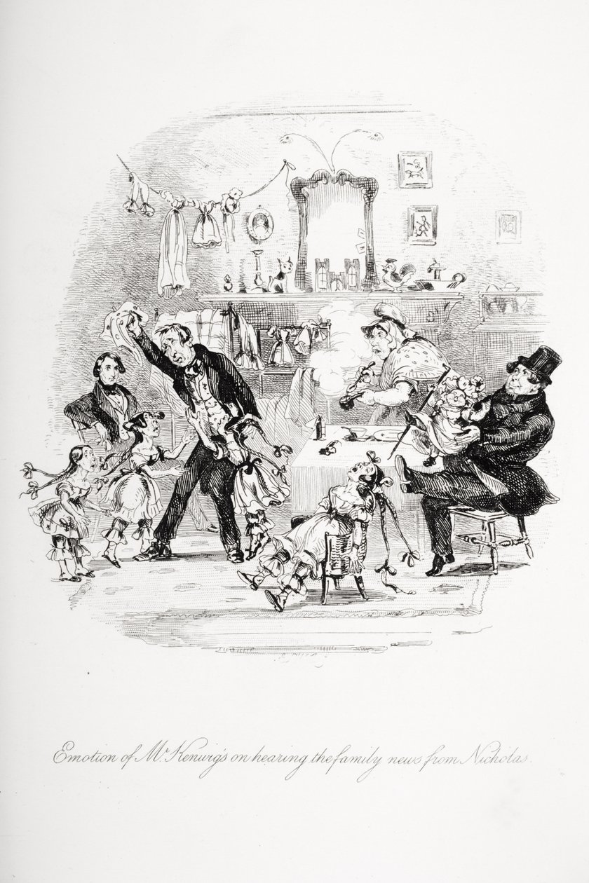 Emotion of Mr. Kenwigs on Hearing the Family News from Nicholas, illustration from 