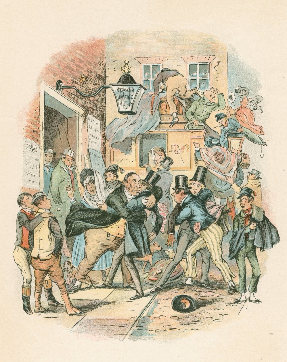 Scene from Nicholas Nickleby by Charles Dickens, 1838-1839 by Hablot Knight Browne