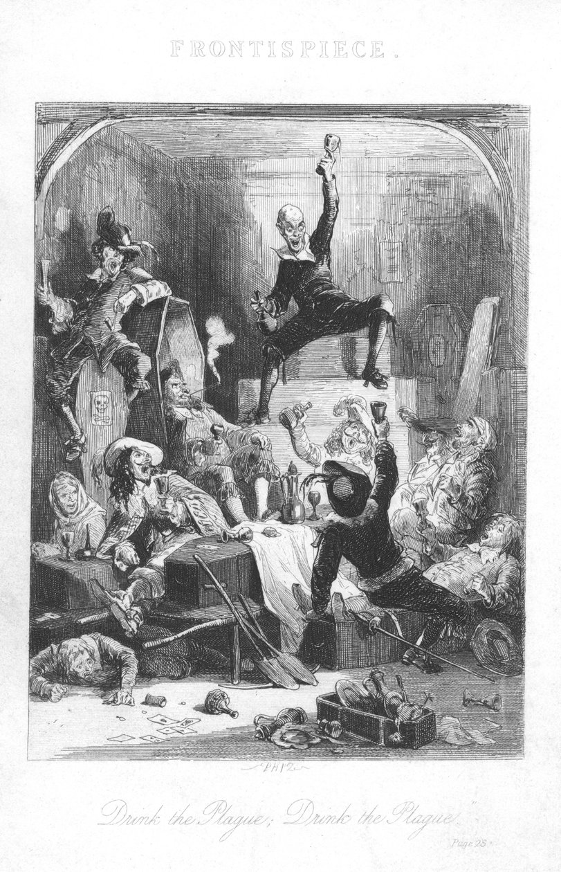Scene from Old St Pauls by William Harrison Ainsworth, 1855 by Hablot Knight Browne