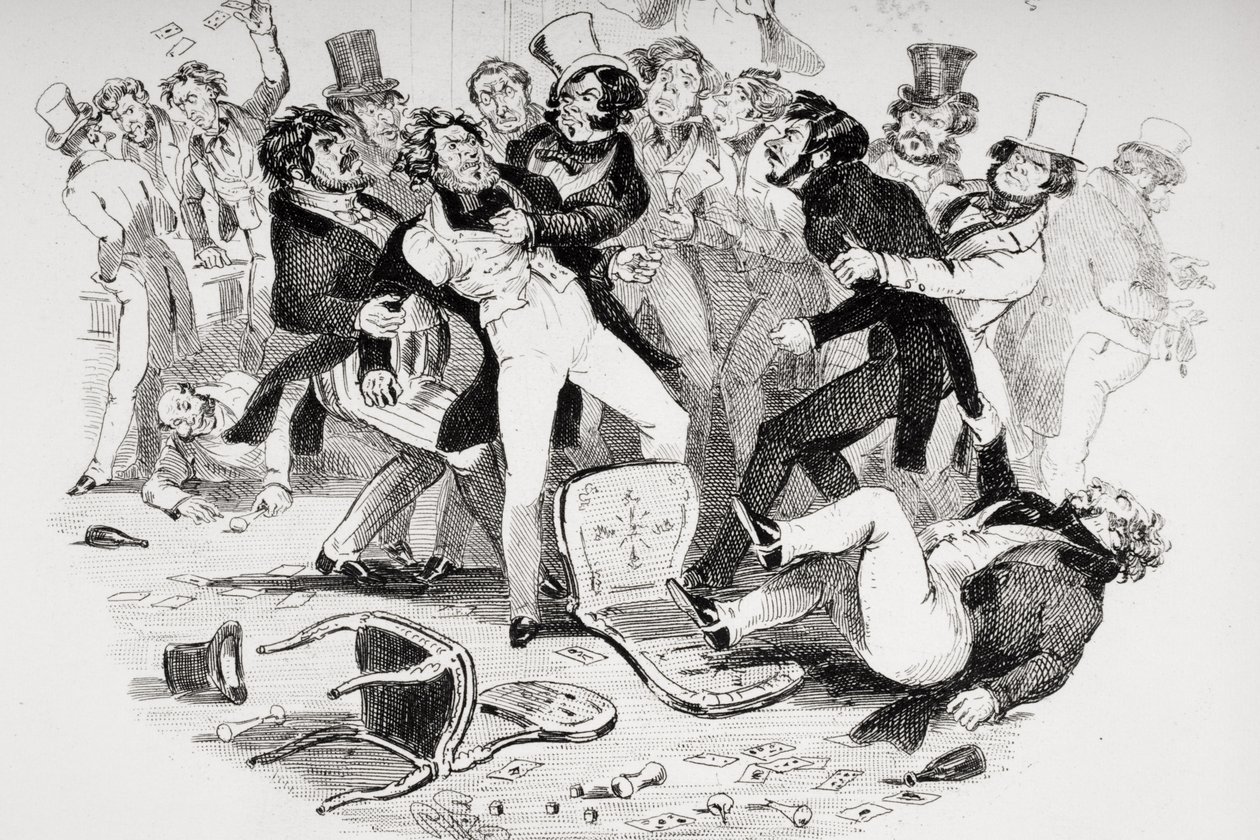 The last brawl between Sir Mulberry and his pupil, illustration from 