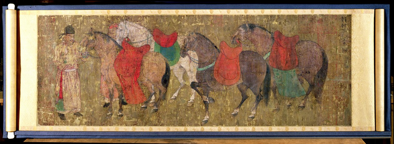 A Groom with Horses by Han Gan