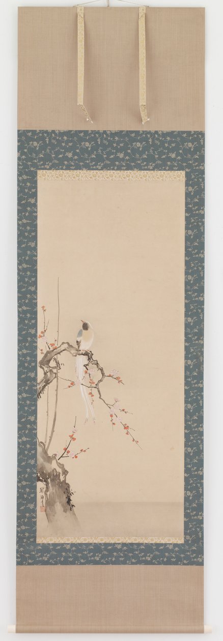 Bird and plum blossoms by Hanabusa Itcho
