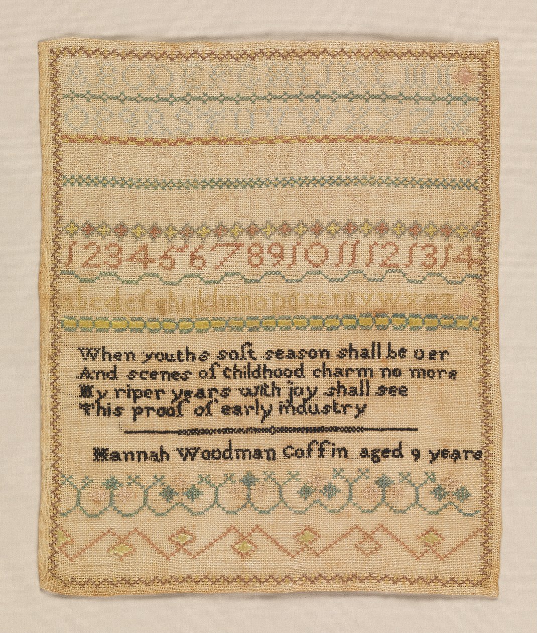 Sampler by Hannah Woodman Coffin