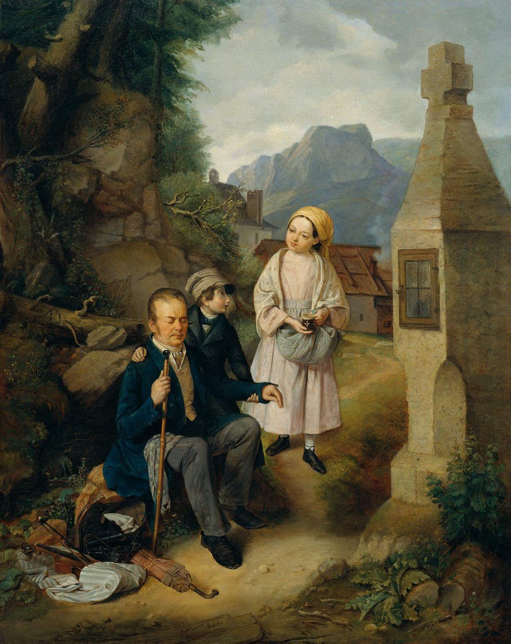 The Blind Fiddler by Hanns Gasser: Premium art reproduction