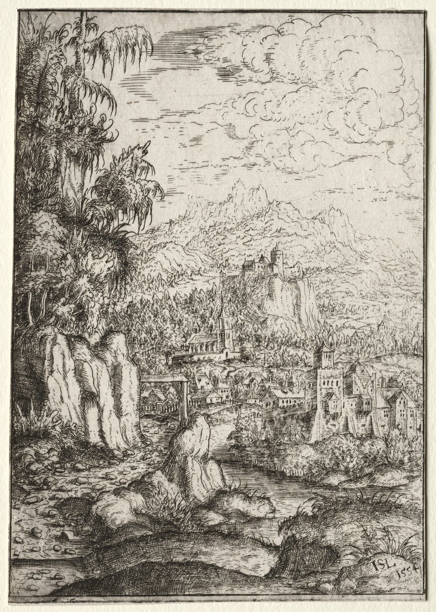 Landscape with a Road to a Castle on an Island in a River by Hanns Lautensack