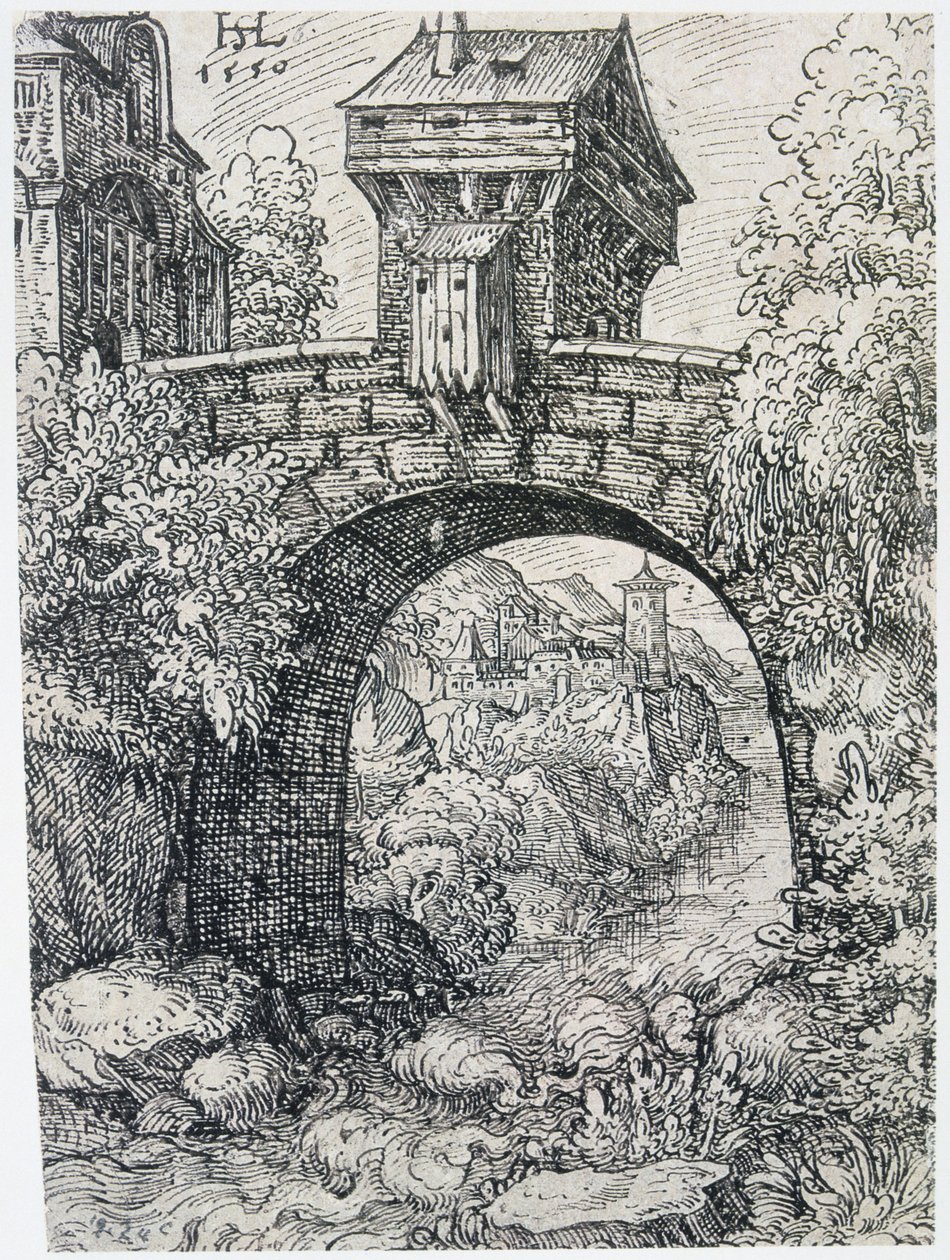 Landscape with Bridge, 1550 by Hanns Sebald Lautensack