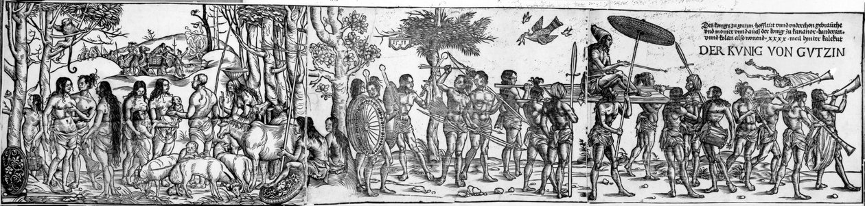 The King of Gutzin, print made by George Glockendon by Hans Burgkmair