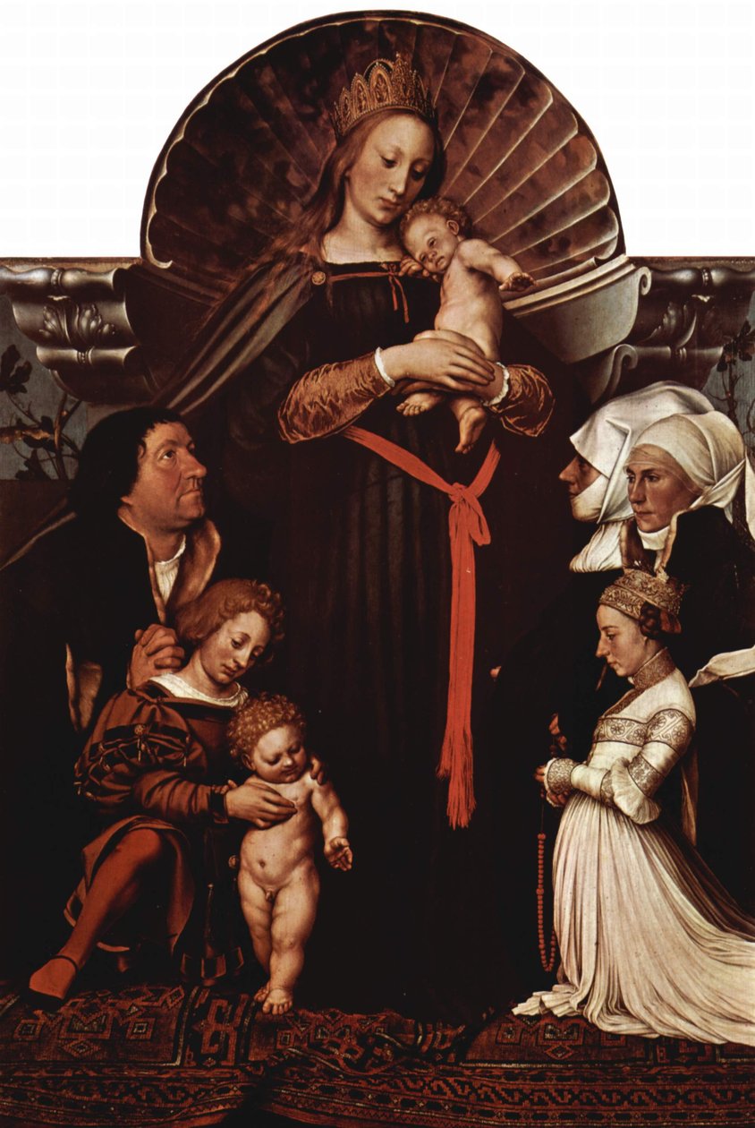 Madonna of the Basel Mayor Jakob Meyer (Darmstadt Madonna), with Donor Portraits by Hans Holbein