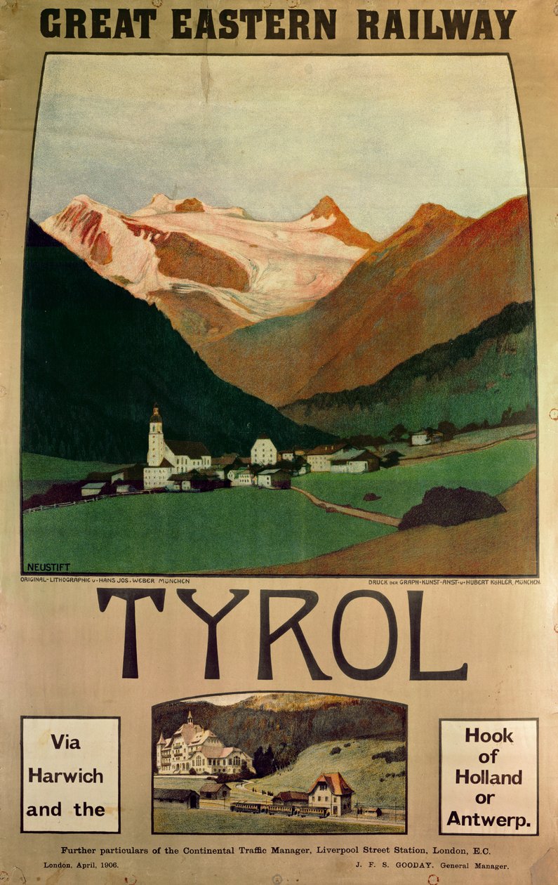 Poster advertising the Great Eastern Railway by Hans J. Weber