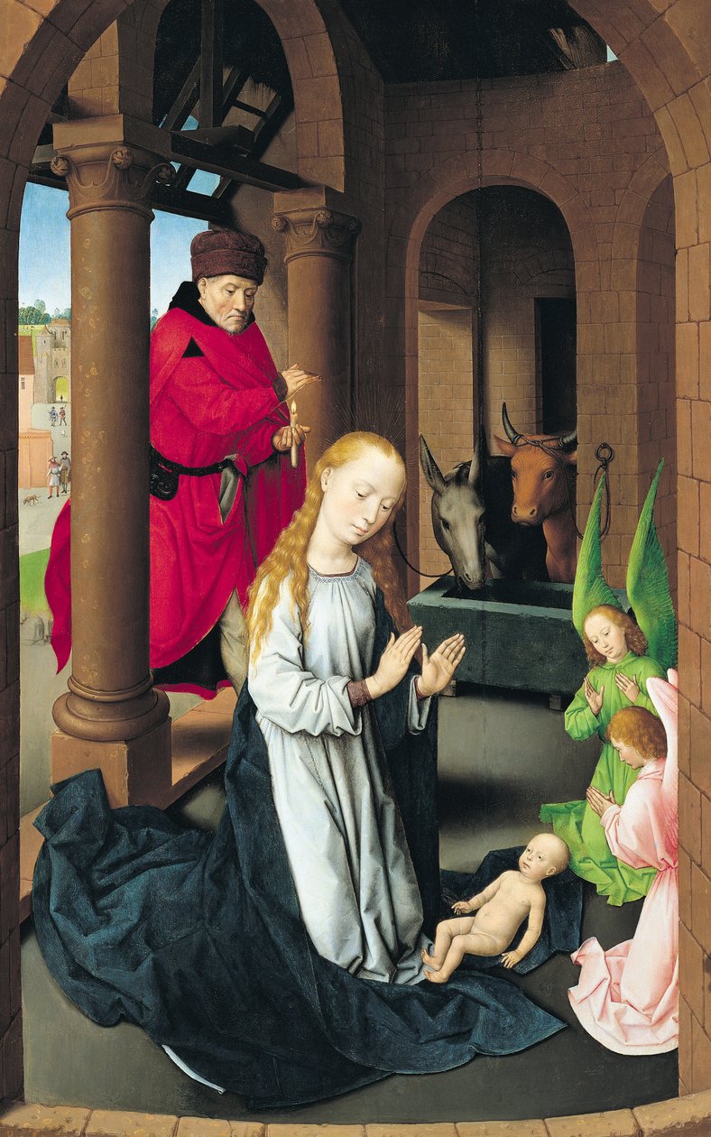 The Nativity, Left Wing of a Triptych of the Adoration of the Magi, c.1470-72 by Hans Memling