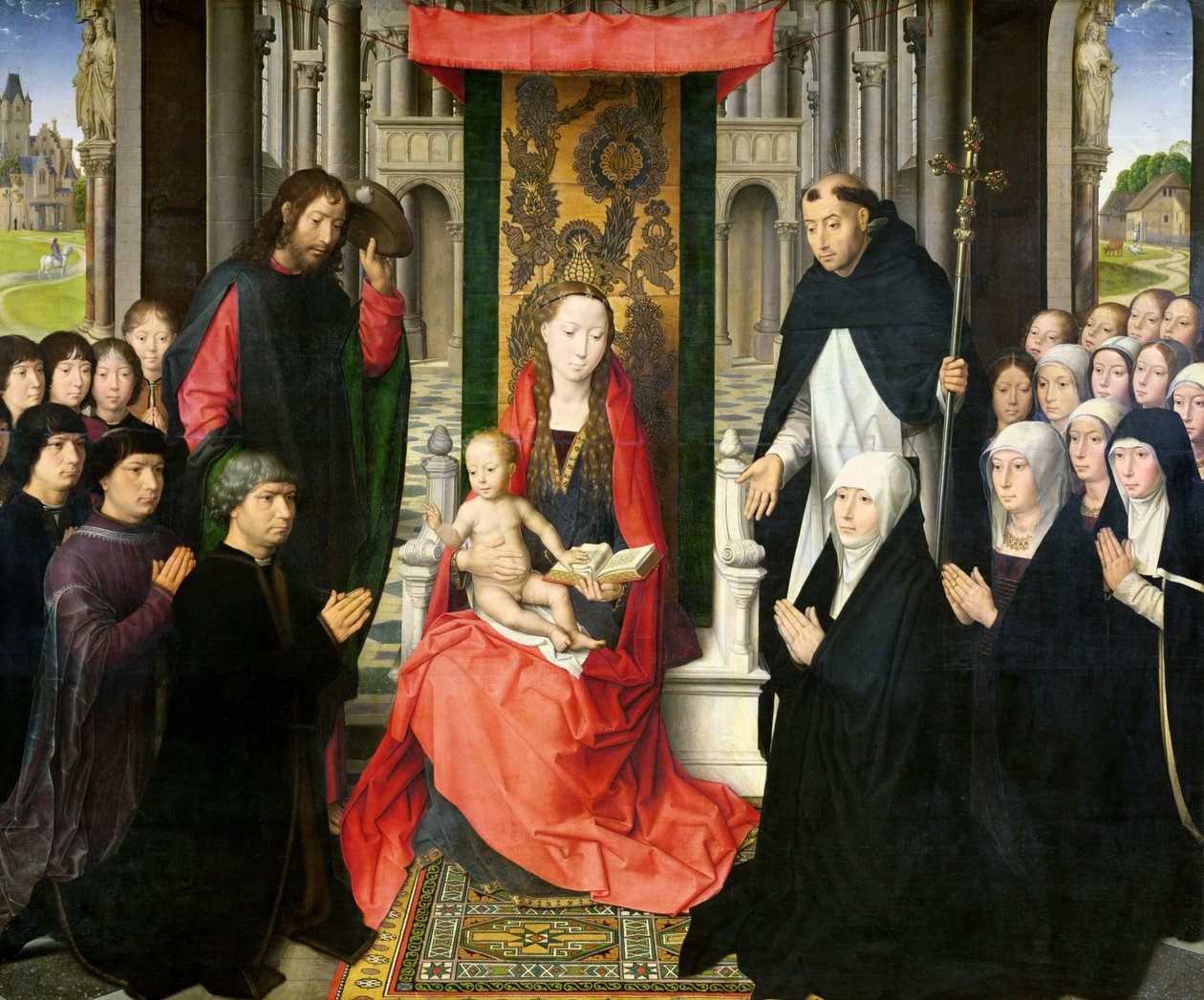 The Virgin and Child with St. James and St. Dominic Presenting the Donors and Their Family, known as the Virgin of Jacques Floreins by Hans Memling
