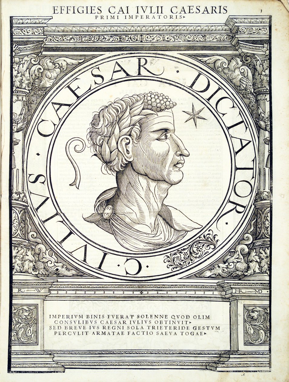 Julius Caesar, illustration from Imperatorum romanorum omnium ...