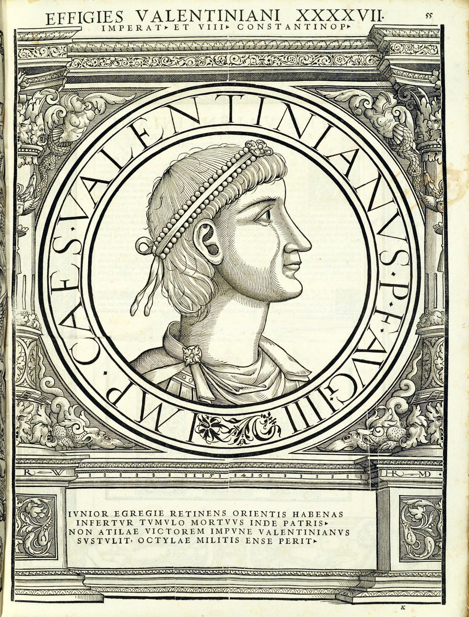 Valentinianus III, illustration from Imperatorum Romanorum Omnium ...