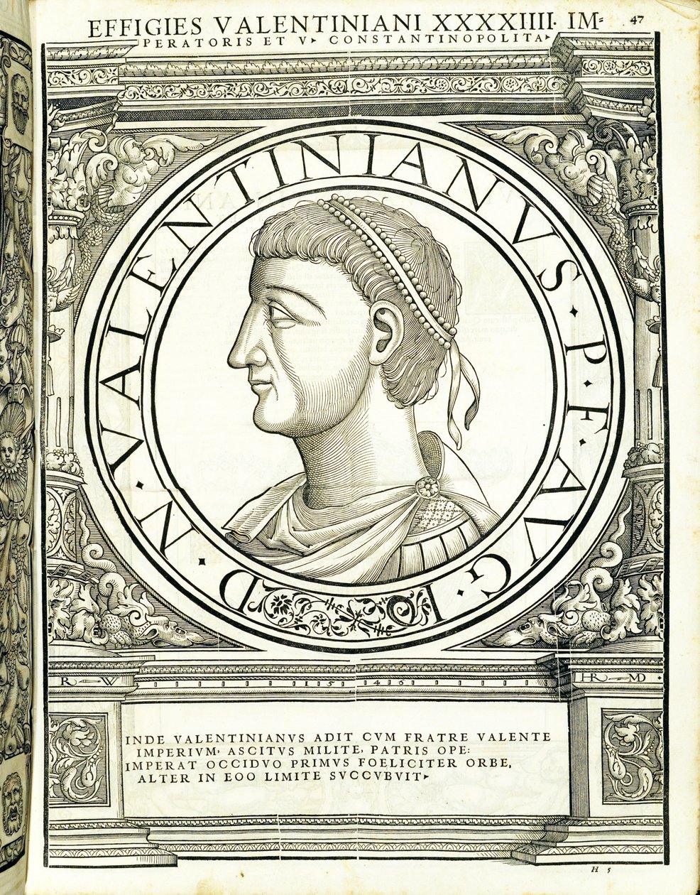 Valentinianus, illustration from Imperatorum Romanorum Omnium ...