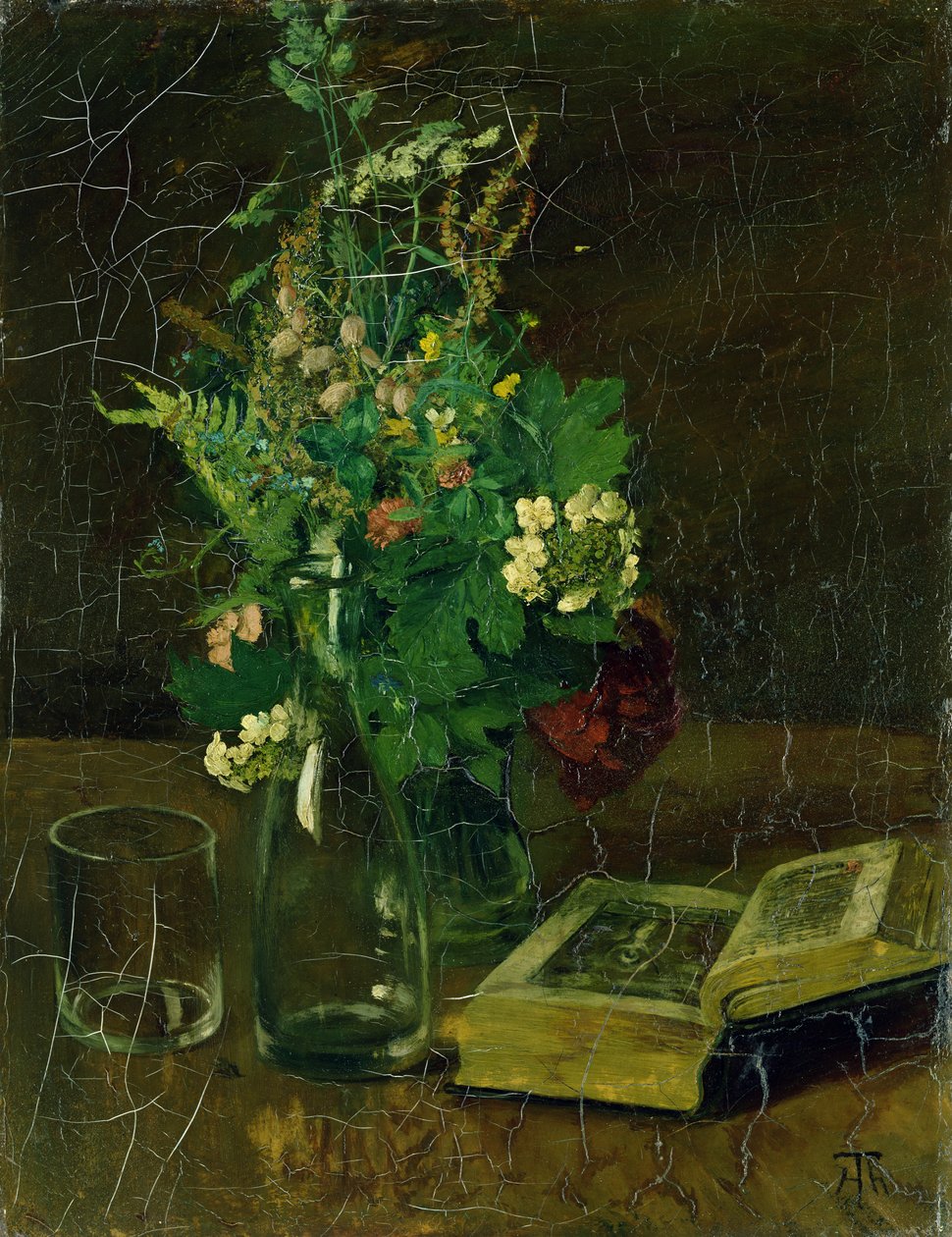 Still Life with a Bunch of Flowers and a Bible, 1872 by Hans Thoma
