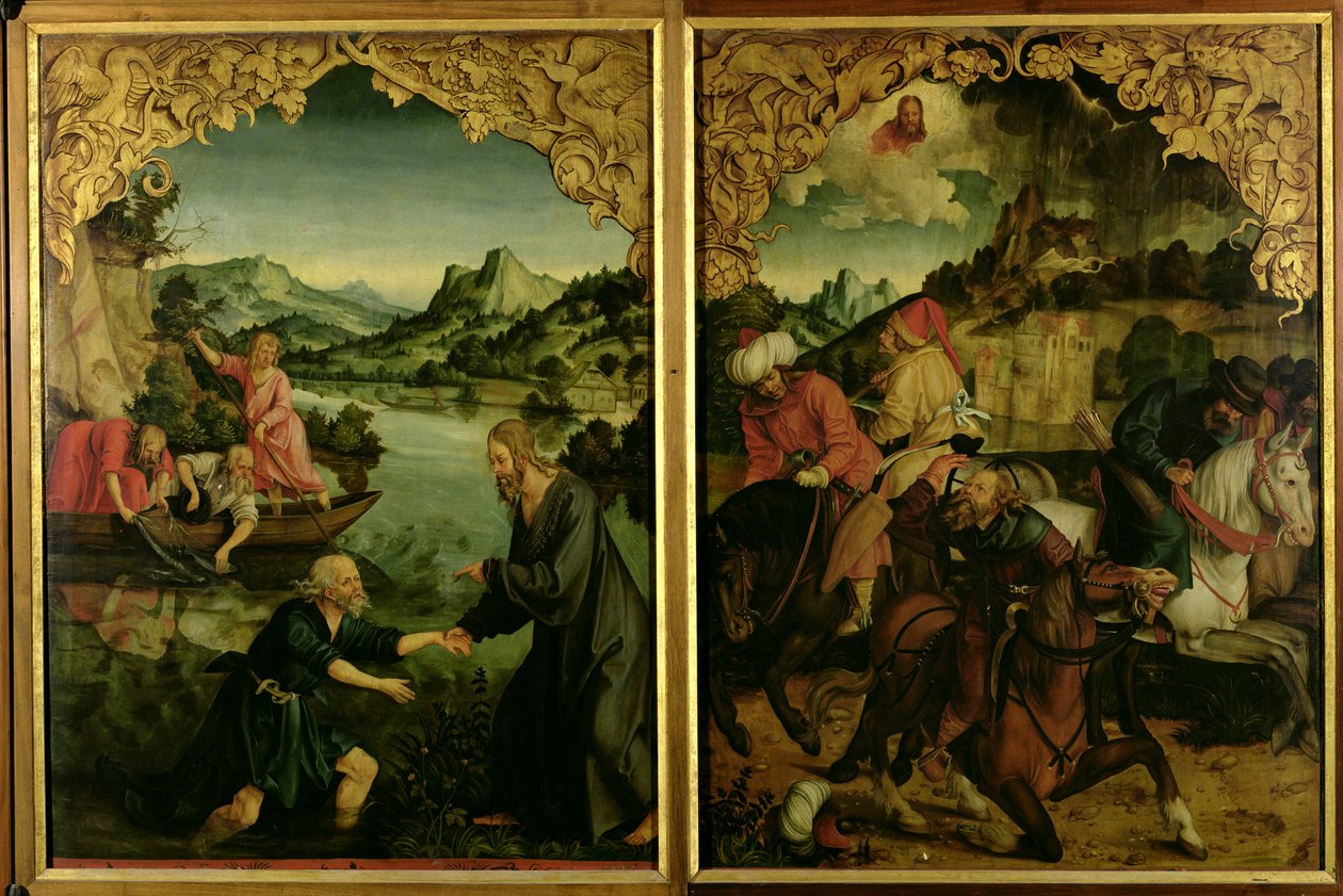 Stories of S.S. Peter and Paul Altarpiece: Detail Showing Vocation of St. Peter, Conversion of St. Paul (detail) by Hans von Klumbach