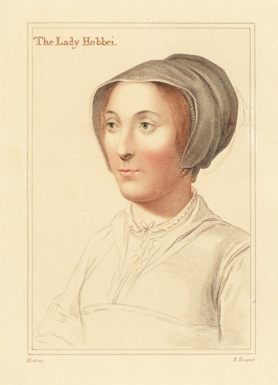 Elizabeth Cooke or Elizabeth Stonor (engraving) by Hans (after) Holbein the Younger