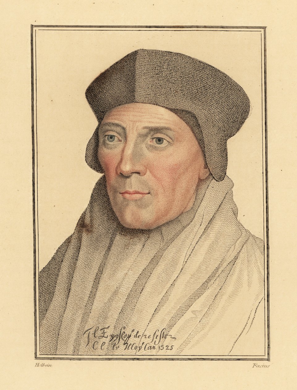 John Fisher, Bishop of Rochester (1469-1535) (engraving) by Hans (after) Holbein the Younger