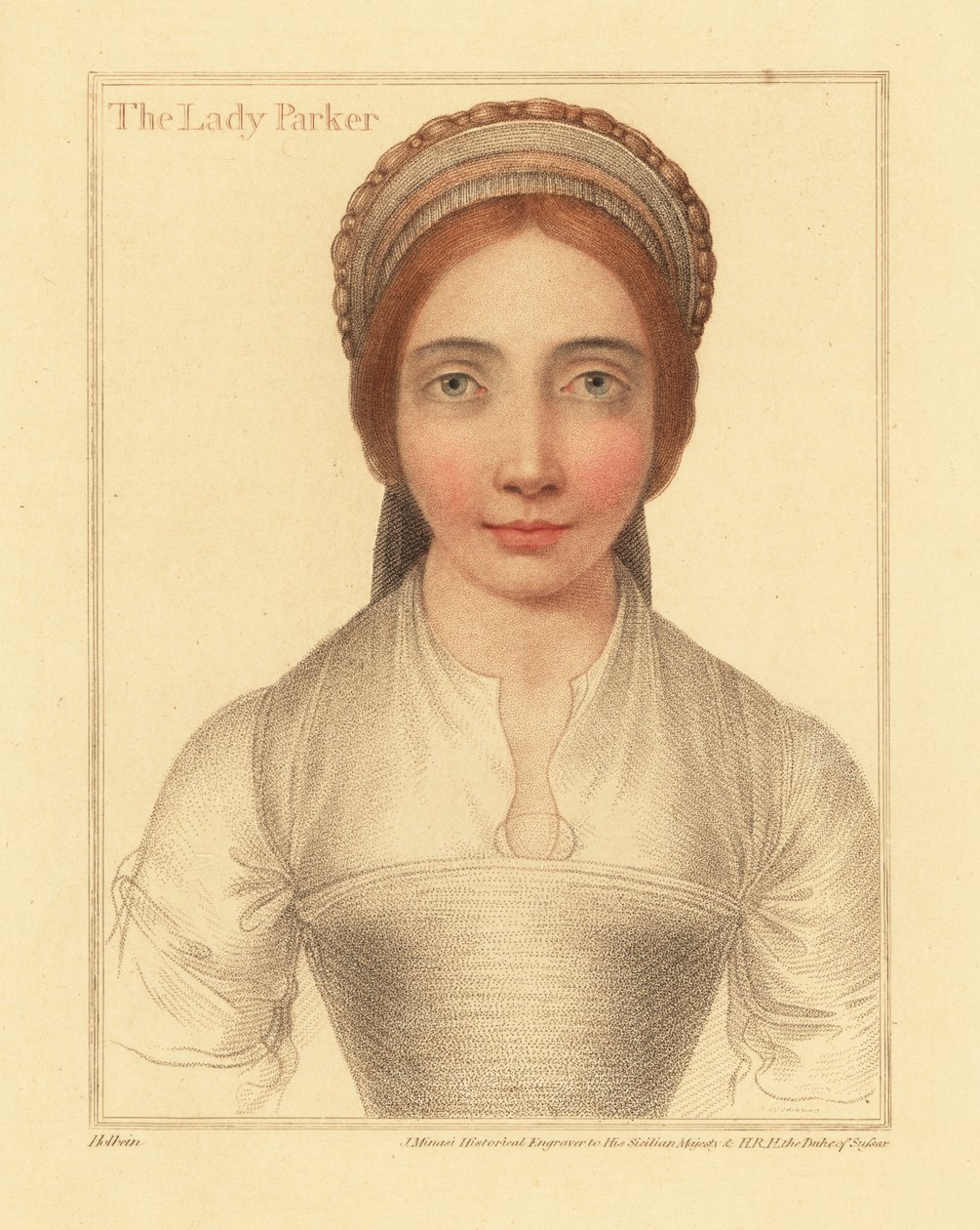 Lady Parker, wife of Sir Henry Parker by Hans (after) Holbein the Younger