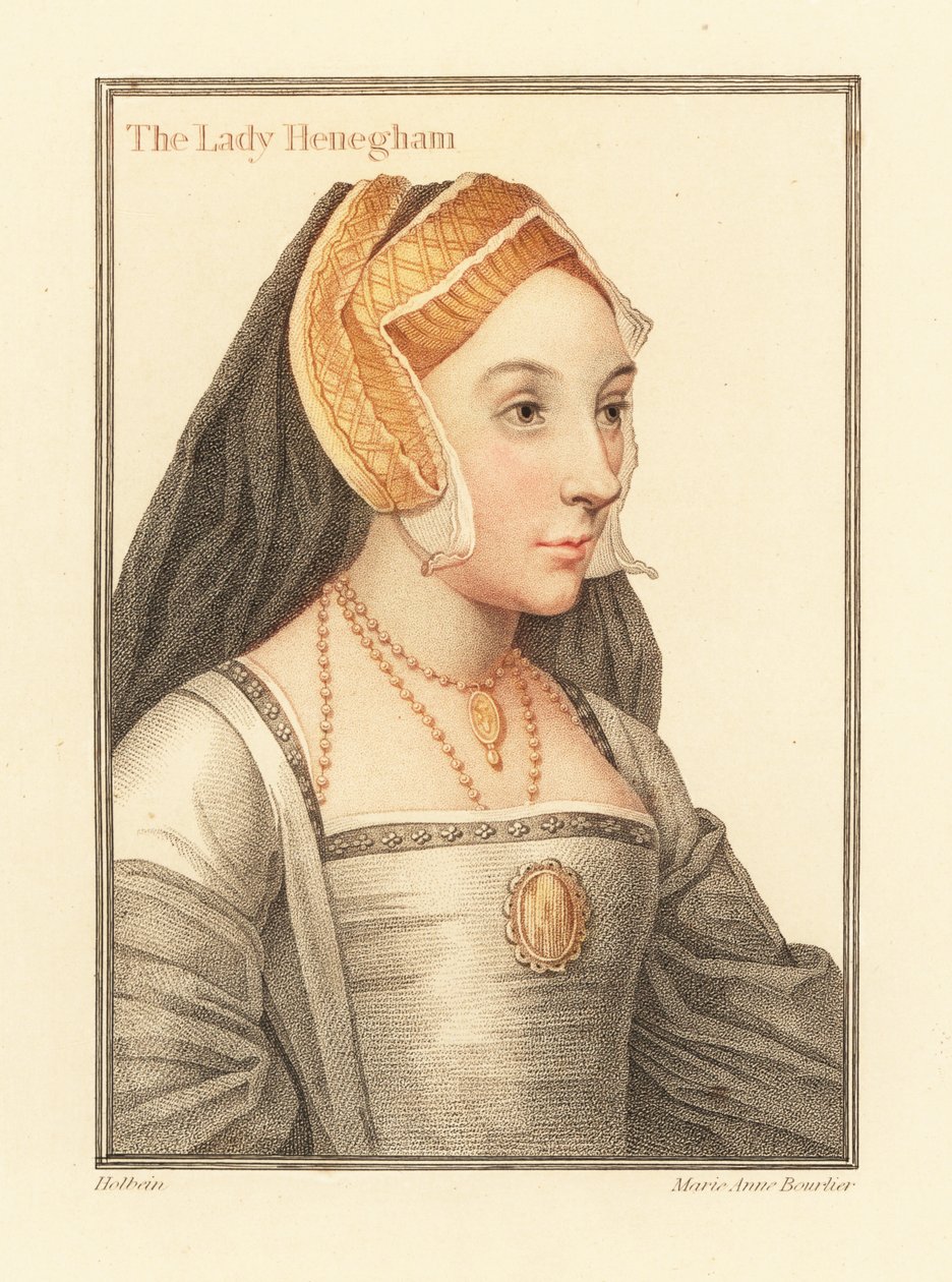 Mary Shelton, Lady Heveningham (engraving) by Hans (after) Holbein the Younger