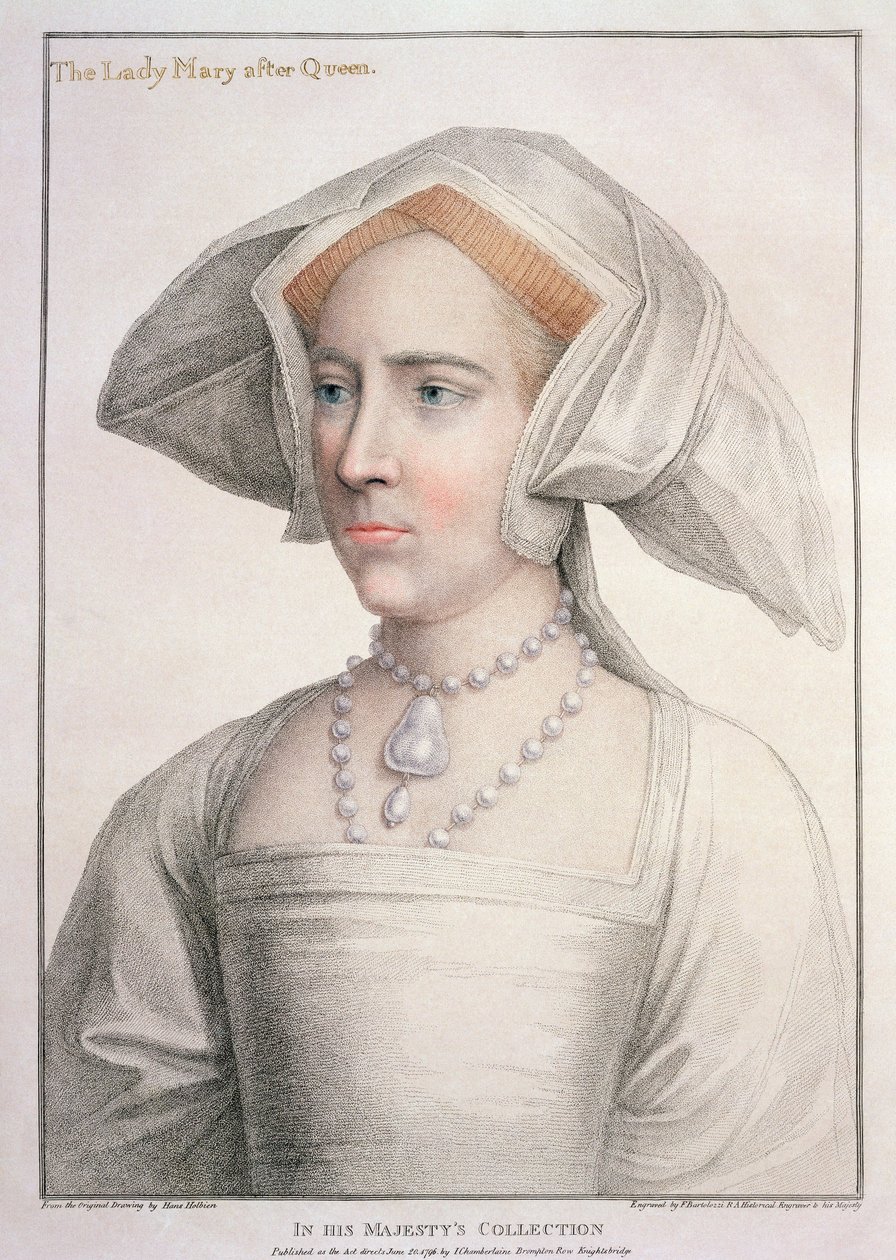 Mary Tudor (1516-58) Engraved by Francesco Bartolozzi (1727-1815) by Hans (after) Holbein the Younger