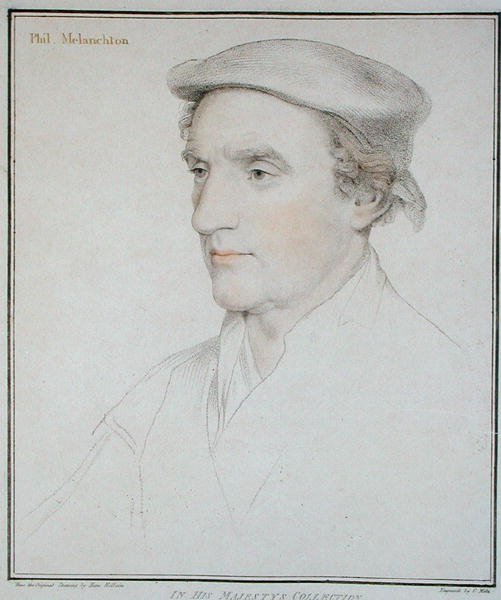 Portrait of Philip Melanchton (1497-1560) engraved by Fransesco Batolozzi (1727-1815) 1792 by Hans (after) Holbein the Younger