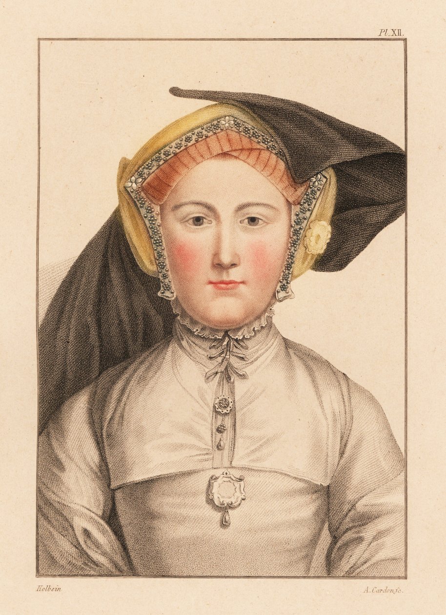 Portrait of unknown woman from the court of King Henry VIII (engraving) by Hans (after) Holbein the Younger