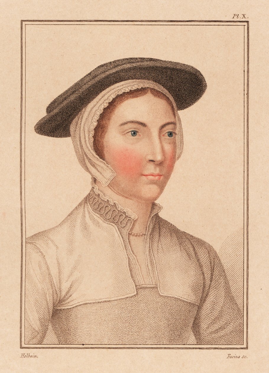 Portrait of unknown woman from the court of King Henry VIII by Hans (after) Holbein the Younger