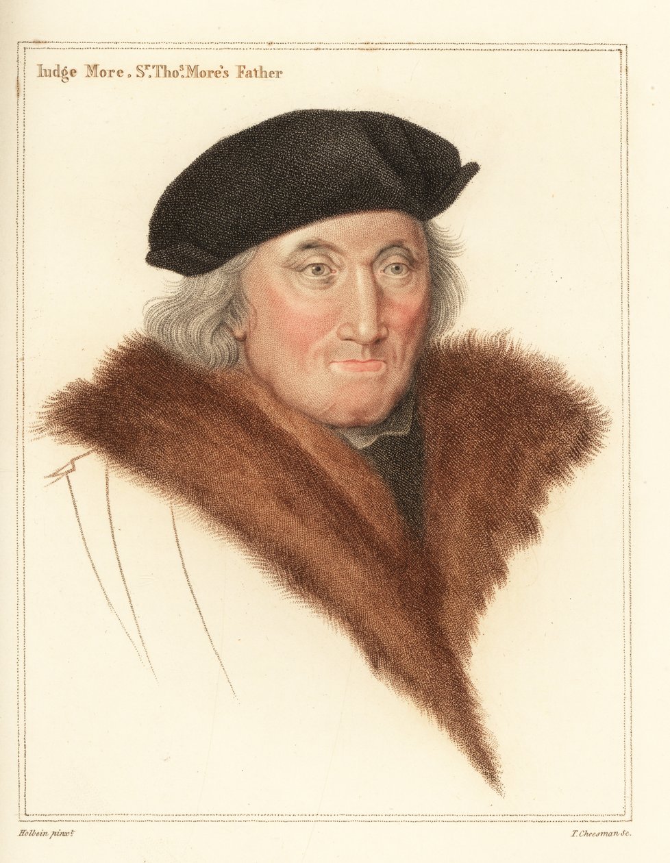 Sir John More, lawyer and judge (1451-1533) (engraving) by Hans (after) Holbein the Younger