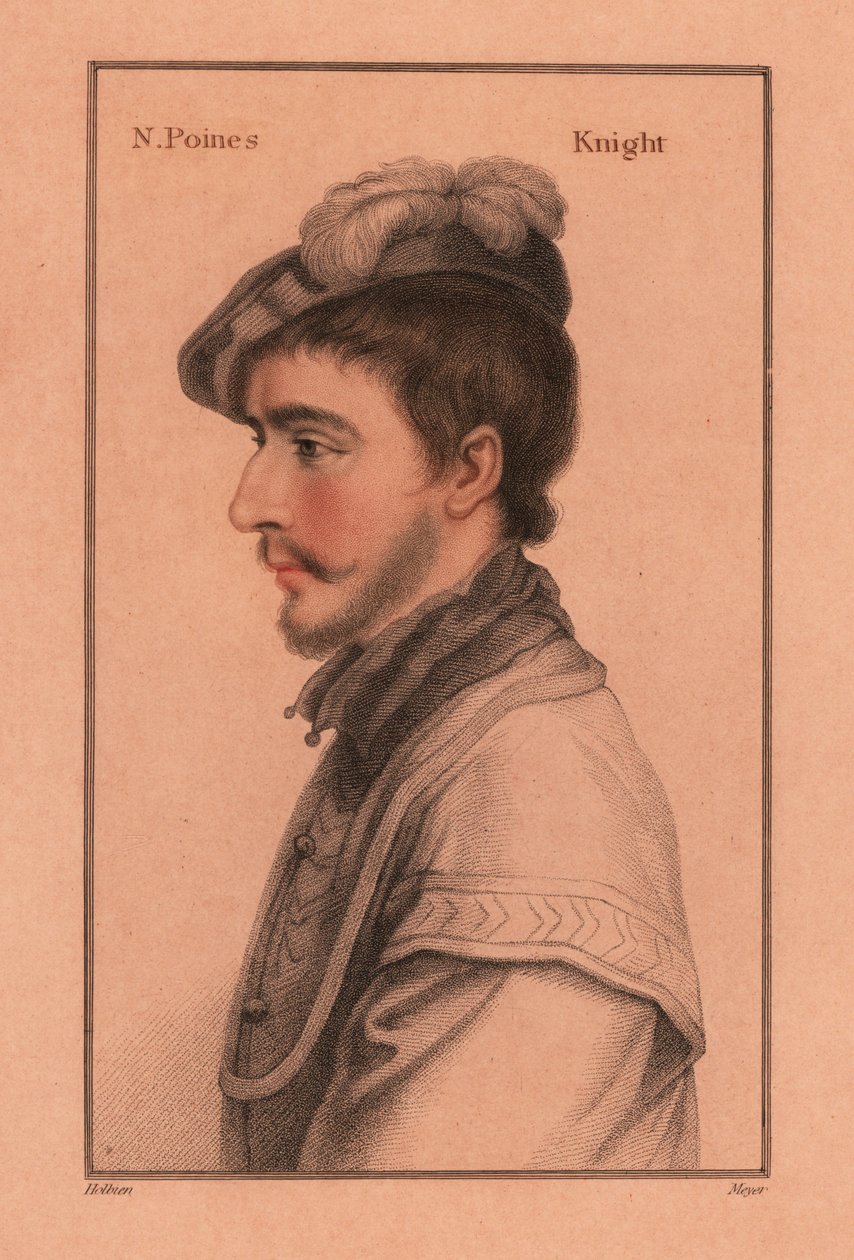 Sir Nicholas Poyntz (c.1528-1556), English courtier (engraving) by Hans (after) Holbein the Younger