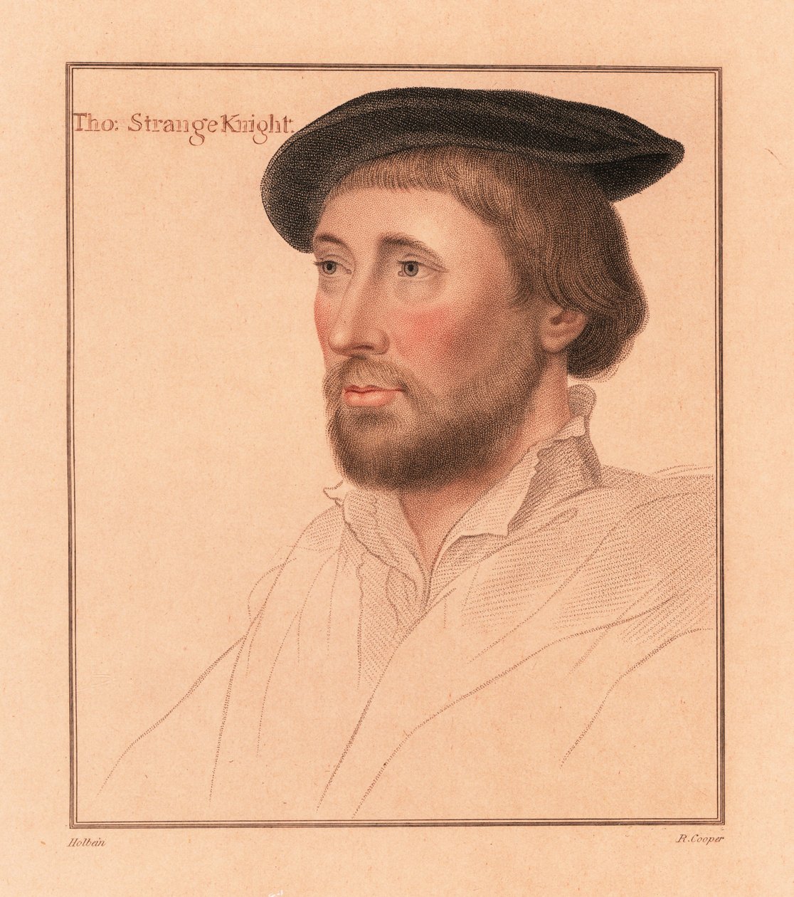 Sir Thomas le Strange of Hunstanton, High Sheriff of Norfolk (engraving) by Hans (after) Holbein the Younger