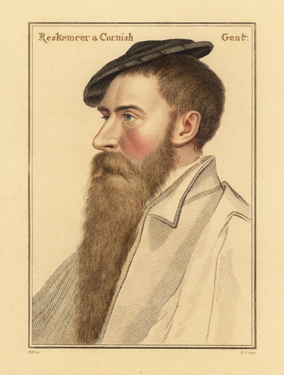 William Reskimer, courtier to King Henry VIII. (engraving) by Hans (after) Holbein the Younger
