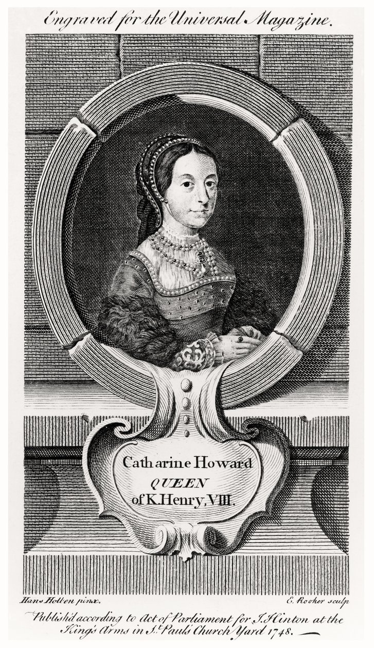 Portrait of Catherine Howard, engraved by Edward Rooker