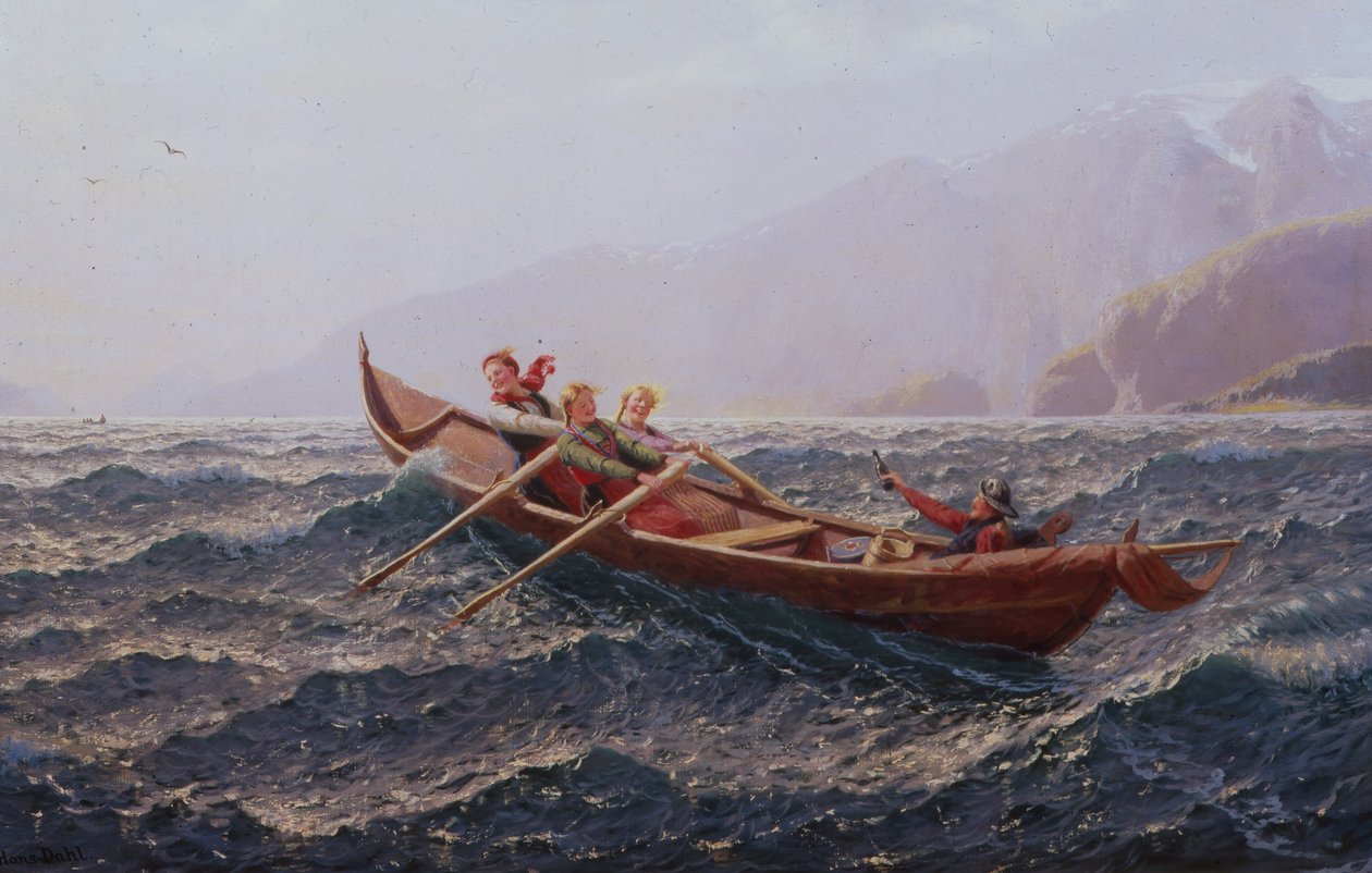 People in a Rowing Boat by Hans Andreas Dahl