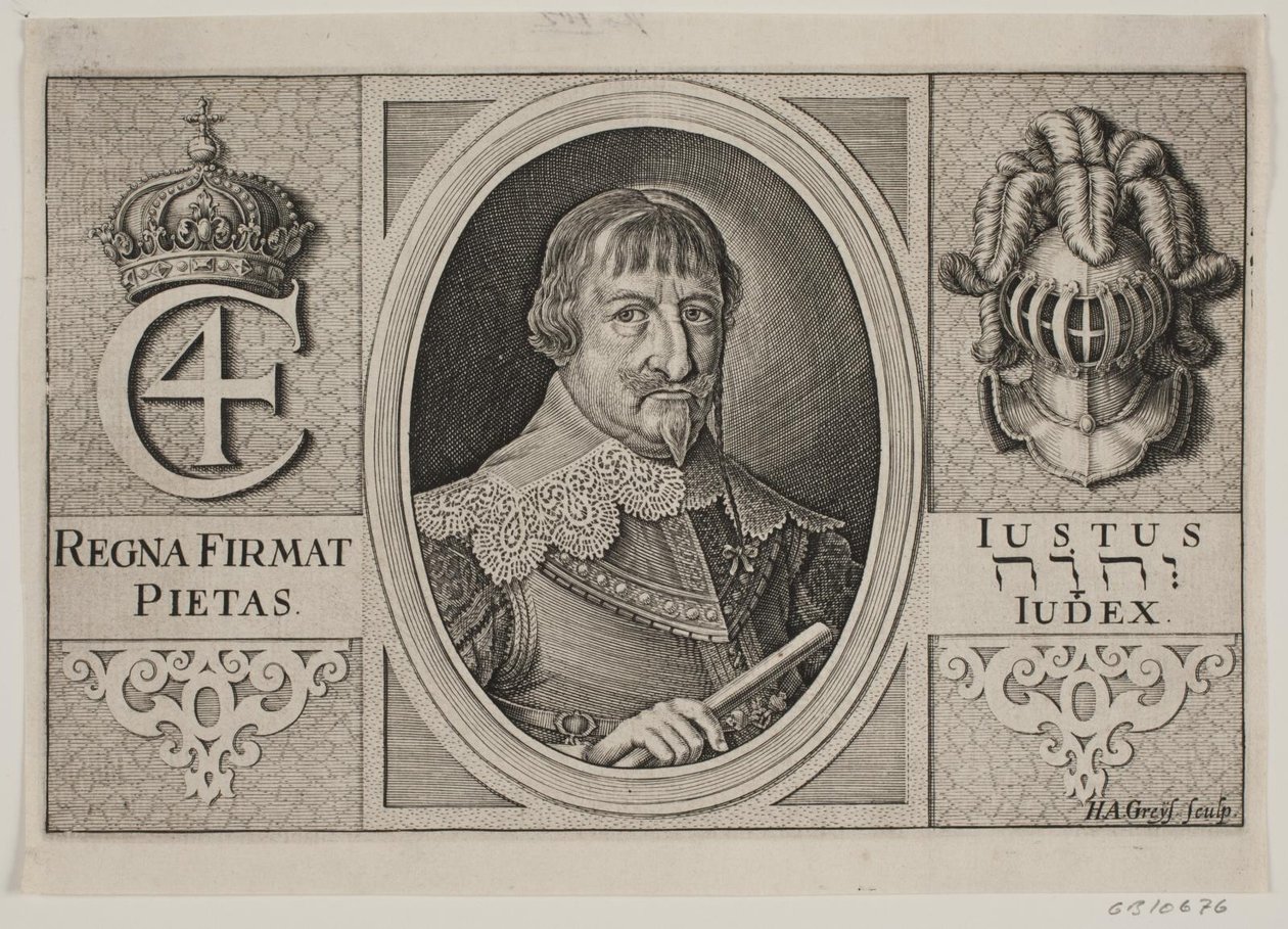 Christian IV. Illustration for Peder Vinstrup, The Danish Hornblower, 1644 by Hans Andreas Greys