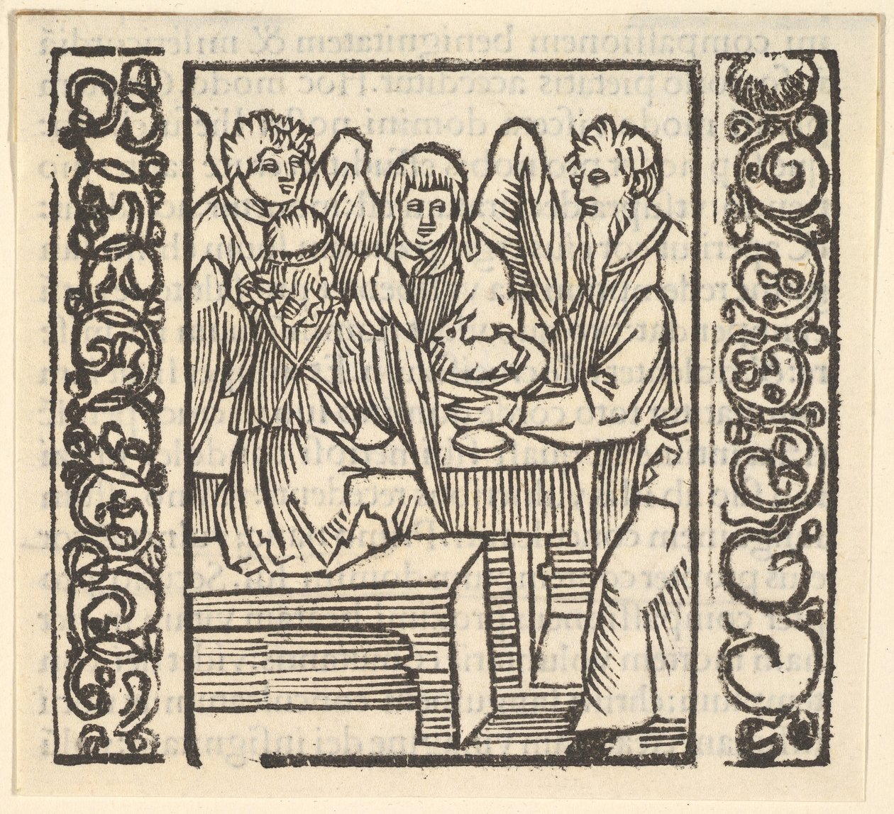 Angels Served at a Table, Illustration from Speculum Passionis by Hans Baldung